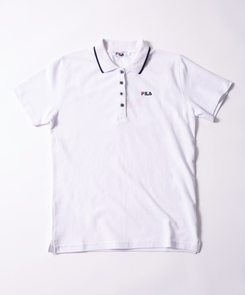 FILA(フィラ)の「FILA フィラ ポロシャツ 半袖 襟ライン ボタンダウン 綿100%(ポロシャツ・レディース・ホワイト/ベージュ・M/LL/L)」の6枚目の写真