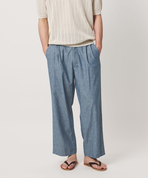 FILL THE BILL(フィルザビル)の「【別注】<FILL THE BILL>CHAMBRAY EASY PANTS/イージーパンツ(その他パンツ・メンズ・ネイビー/ブラック・1/2)」の2枚目の写真