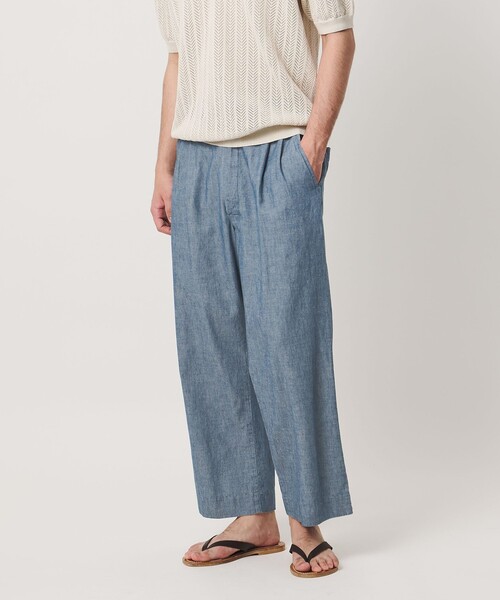 FILL THE BILL(フィルザビル)の「【別注】<FILL THE BILL>CHAMBRAY EASY PANTS/イージーパンツ(その他パンツ・メンズ・ネイビー/ブラック・1/2)」の3枚目の写真