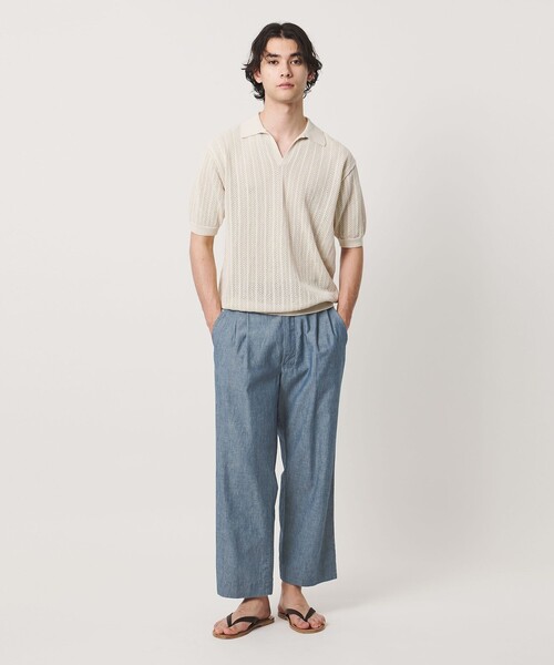 FILL THE BILL(フィルザビル)の「【別注】<FILL THE BILL>CHAMBRAY EASY PANTS/イージーパンツ(その他パンツ・メンズ・ネイビー/ブラック・1/2)」の4枚目の写真