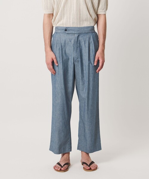 FILL THE BILL(フィルザビル)の「【別注】<FILL THE BILL>CHAMBRAY EASY PANTS/イージーパンツ(その他パンツ・メンズ・ネイビー/ブラック・1/2)」の5枚目の写真