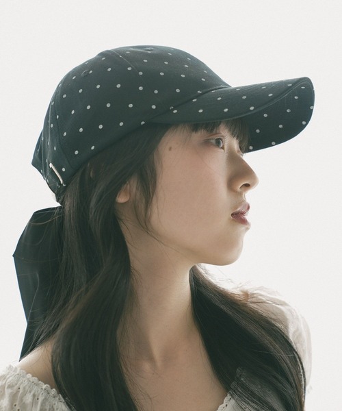 Heather(ヘザー)の「サテンリボンCAP 774648(キャップ・レディース・アイボリー/ブラック・FREE)」の5枚目の写真