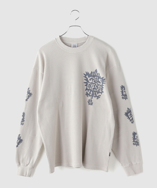 YESEYESEE(イエスアイシー)の「YESEYESEE / イエスアイシー Y.E.S Stamp Waffle L/S(Tシャツ/カットソー・メンズ・アイボリー/チャコールグレー・MEDIUM/LARGE)」の2枚目の写真