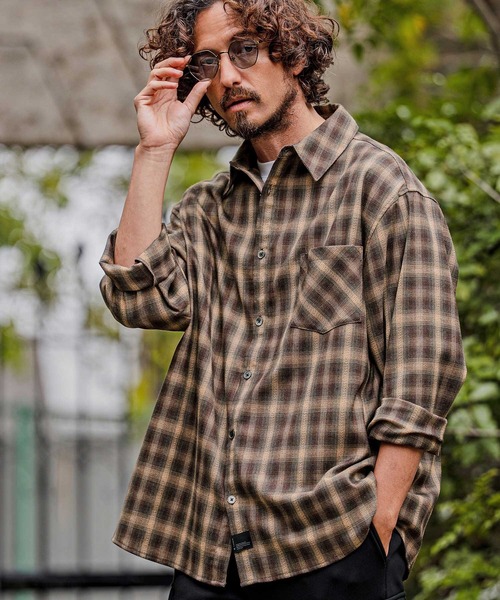CAMBIO(カンビオ)の「ms6534-Ombre Check Long Sleeve Shirts オンブレチェックシャツ(PF-262-003)(シャツ/ブラウス・メンズ・ブラック/ブラウン・L/M)」の1枚目の写真