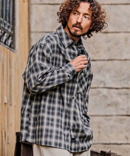 CAMBIO(カンビオ)の「ms6534-Ombre Check Long Sleeve Shirts オンブレチェックシャツ(PF-262-003)(シャツ/ブラウス・メンズ・ブラック/ブラウン・L/M)」の3枚目の写真