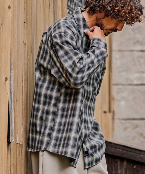 CAMBIO(カンビオ)の「ms6534-Ombre Check Long Sleeve Shirts オンブレチェックシャツ(PF-262-003)(シャツ/ブラウス・メンズ・ブラック/ブラウン・L/M)」の5枚目の写真