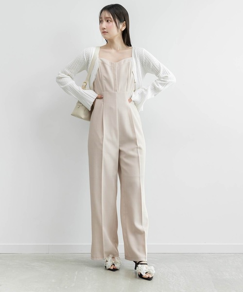 RANDA(ランダ)の「ビスチェライクロンパース(サロペット/オーバーオール・レディース・ブラウン/ピンク/グレー・1/0)」の1枚目の写真
