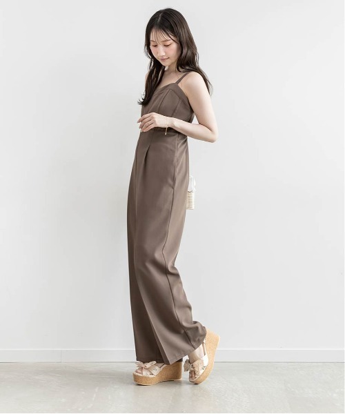 RANDA(ランダ)の「ビスチェライクロンパース(サロペット/オーバーオール・レディース・ブラウン/ピンク/グレー・1/0)」の16枚目の写真