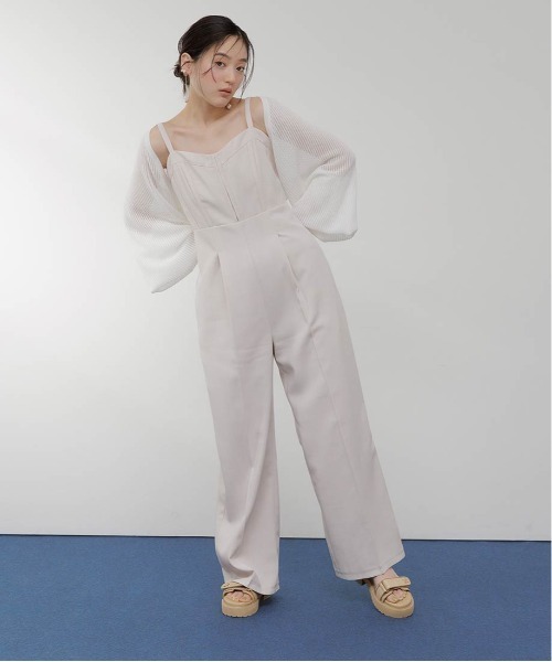 RANDA(ランダ)の「ビスチェライクロンパース(サロペット/オーバーオール・レディース・ブラウン/ピンク/グレー・1/0)」の4枚目の写真