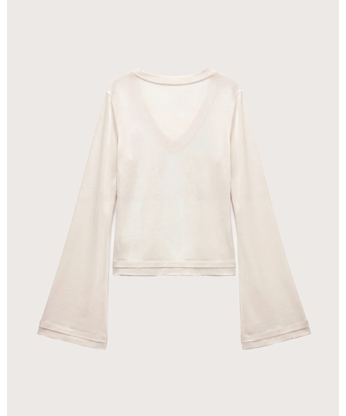 kiehtova(キエトヴァ)の「【kiehtova】CLEAN SILHOUETTE VTOPS/クリーン シルエット ブイトップス(Tシャツ/カットソー・レディース・ブラック/アイボリー/アッシュ・FREE)」の8枚目の写真
