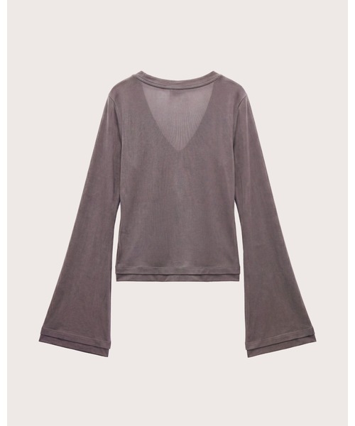 kiehtova(キエトヴァ)の「【kiehtova】CLEAN SILHOUETTE VTOPS/クリーン シルエット ブイトップス(Tシャツ/カットソー・レディース・ブラック/アイボリー/アッシュ・FREE)」の11枚目の写真