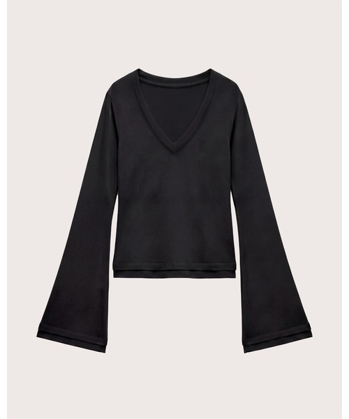 kiehtova(キエトヴァ)の「【kiehtova】CLEAN SILHOUETTE VTOPS/クリーン シルエット ブイトップス(Tシャツ/カットソー・レディース・ブラック/アイボリー/アッシュ・FREE)」の13枚目の写真