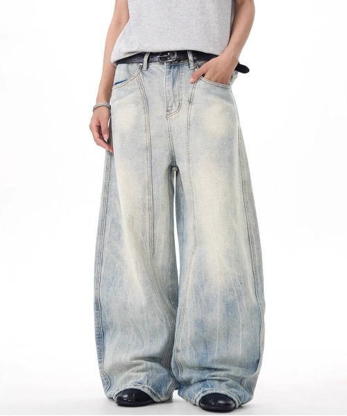 NEW GENTLEMAN（ニュージェントルマン）の「ヒャダインデニム ワイドバギー バルーンパンツ（デニムパンツ・メンズ・ブルー・M/S/L）」の4枚目の写真