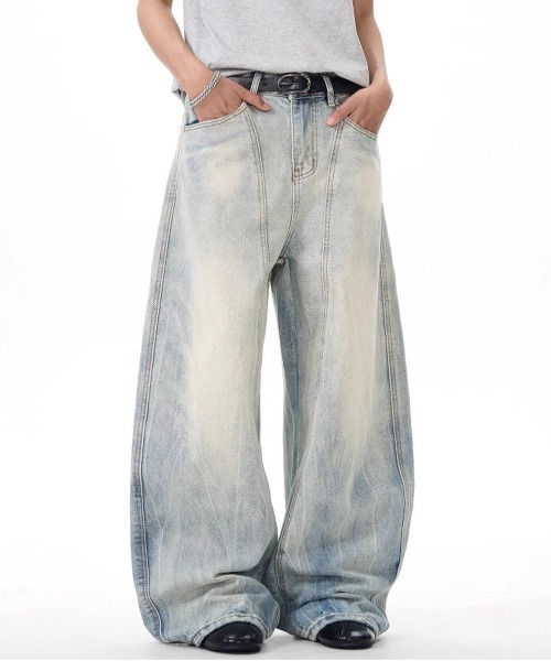 NEW GENTLEMAN（ニュージェントルマン）の「ヒャダインデニム ワイドバギー バルーンパンツ（デニムパンツ・メンズ・ブルー・M/S/L）」の5枚目の写真