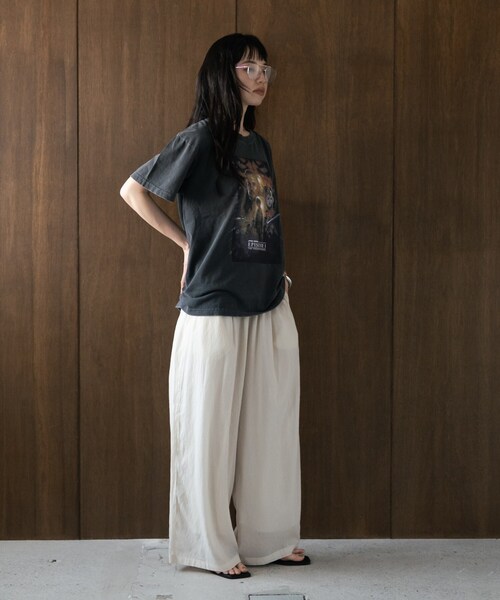 GALLEST(ギャレスト)の「ハイツイストシアーパンツ(その他パンツ・レディース・ブラック/オフホワイト/スモーキーグリーン系・38)」の14枚目の写真