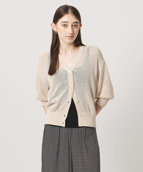 UNITED ARROWS(ユナイテッドアローズ)の「ペーパー ハーフスリーブ カーディガン(カーディガン/ボレロ・レディース・ロイヤルブルー/ダークブラウン/ナチュラル・FREE)」の2枚目の写真
