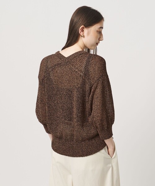 UNITED ARROWS(ユナイテッドアローズ)の「ペーパー ハーフスリーブ カーディガン(カーディガン/ボレロ・レディース・ロイヤルブルー/ダークブラウン/ナチュラル・FREE)」の5枚目の写真