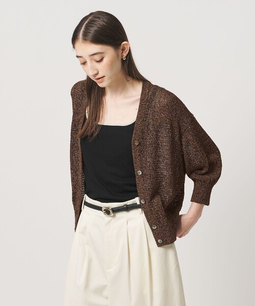 UNITED ARROWS(ユナイテッドアローズ)の「ペーパー ハーフスリーブ カーディガン(カーディガン/ボレロ・レディース・ロイヤルブルー/ダークブラウン/ナチュラル・FREE)」の6枚目の写真