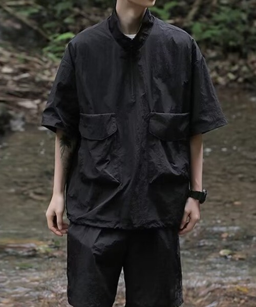 KELVIN(ケルヴァン)の「Tech Half Zip Setup テックハーフジップセットアップ(セットアップ・メンズ・ブラック・MEDIUM/LARGE)」の2枚目の写真