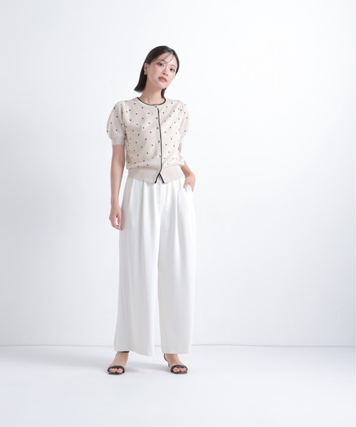 NATURAL BEAUTY BASIC(ナチュラルビューティーベーシック)の「ドットシアーカーディガン(カーディガン/ボレロ・レディース・ピンク系その他2/グレー系その他/ホワイト系その他・フリ-)」の4枚目の写真