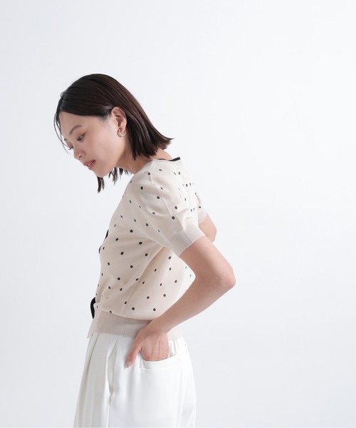 NATURAL BEAUTY BASIC(ナチュラルビューティーベーシック)の「ドットシアーカーディガン(カーディガン/ボレロ・レディース・ピンク系その他2/グレー系その他/ホワイト系その他・フリ-)」の9枚目の写真