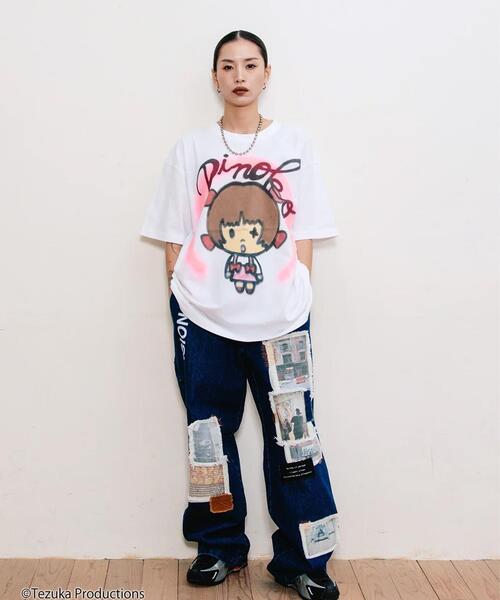 ROYAL FLASH(ロイヤルフラッシュ)の「guernika/ゲルニカ/【SHINICHIROINUI × Tezuka world】Thumb Doll Spray Tshirt ピノコ(Tシャツ/カットソー・メンズ・ホワイト・L/2XL/XL/M)」の3枚目の写真