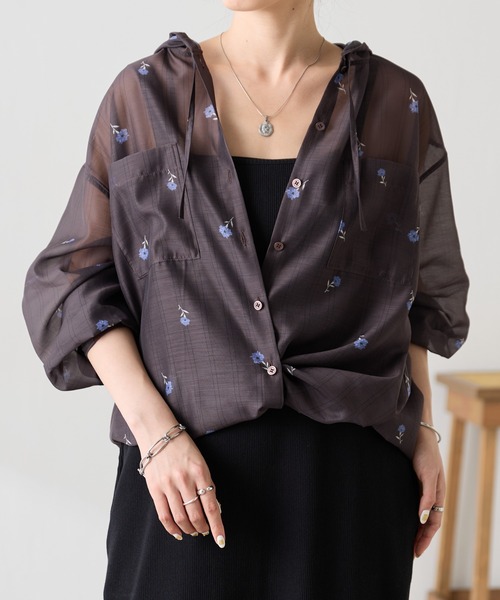 フーデッドシアーシャツ/WEB限定カラー展開（シャツ/ブラウス 