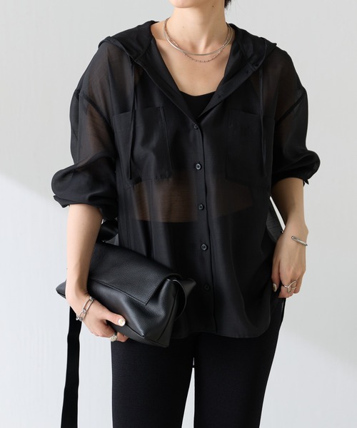 フーデッドシアーシャツ/WEB限定カラー展開（シャツ/ブラウス