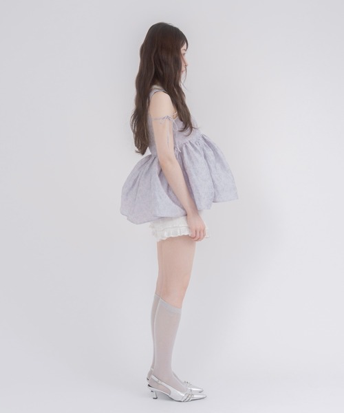 mellowneon(メロウネオン)の「2wayジャガードペプラムリボントップス(シャツ/ブラウス・レディース・ブルー系その他/アイボリー・FREE)」の13枚目の写真