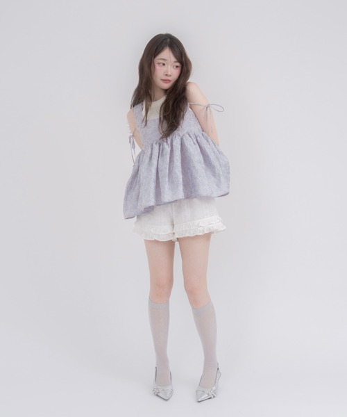 mellowneon(メロウネオン)の「2wayジャガードペプラムリボントップス(シャツ/ブラウス・レディース・ブルー系その他/アイボリー・FREE)」の22枚目の写真
