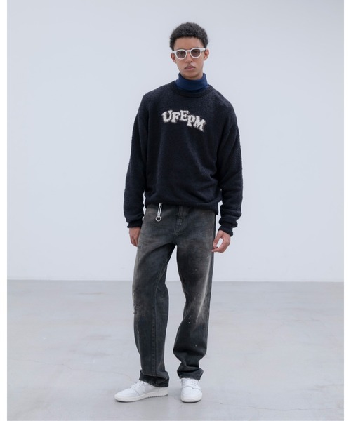 uniform experiment(ユニフォームエクスペリメント)の「DAMAGED DENIM REGULAR-FIT JEANS(デニムパンツ・メンズ・インディゴブルー/ブラック・1/2/3/4)」の4枚目の写真