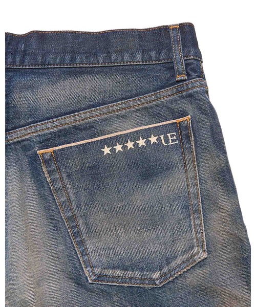 uniform experiment(ユニフォームエクスペリメント)の「DAMAGED DENIM REGULAR-FIT JEANS(デニムパンツ・メンズ・インディゴブルー/ブラック・1/2/3/4)」の17枚目の写真