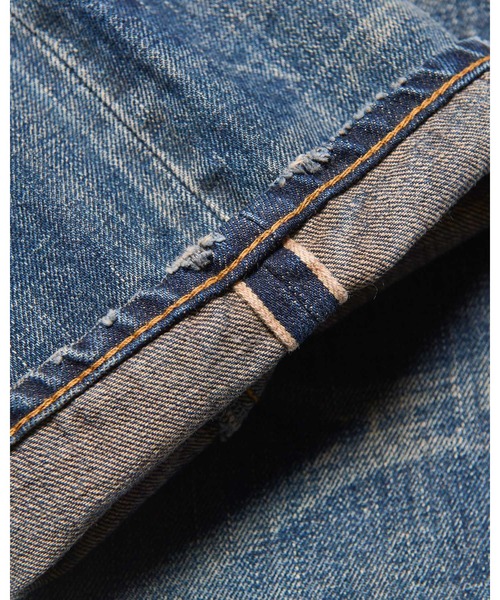 uniform experiment(ユニフォームエクスペリメント)の「DAMAGED DENIM REGULAR-FIT JEANS(デニムパンツ・メンズ・インディゴブルー/ブラック・1/2/3/4)」の20枚目の写真