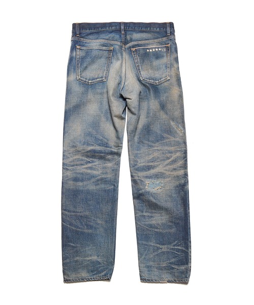 uniform experiment(ユニフォームエクスペリメント)の「DAMAGED DENIM REGULAR-FIT JEANS(デニムパンツ・メンズ・インディゴブルー/ブラック・1/2/3/4)」の14枚目の写真