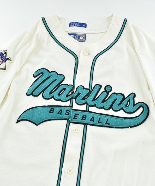 NBA/NFL/NHL/MLB(エヌビーエーエヌエフエルエヌエイチエルエムエルビー)の「【USED】90’s STARTER “MLB Miami Marlins” ベースボール ゲームシャツ(シャツ/ブラウス・メンズ・ホワイト・MEDIUM)」の2枚目の写真