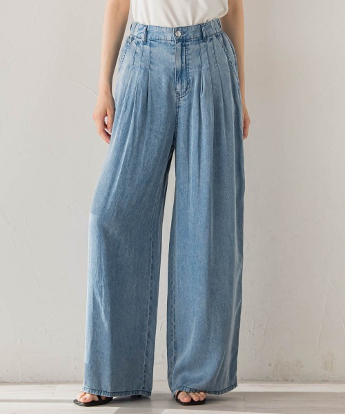 Droite lautreamont(ドロワットロートレアモン)の「Air DENIM ワイドパンツ(デニムパンツ・レディース・ブラック/ブルー/ライトグレー・S/M)」の3枚目の写真