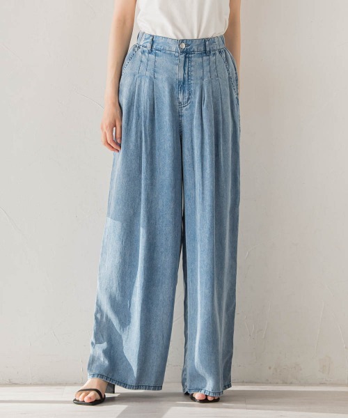 Droite lautreamont(ドロワットロートレアモン)の「Air DENIM ワイドパンツ(デニムパンツ・レディース・ブラック/ブルー/ライトグレー・S/M)」の22枚目の写真