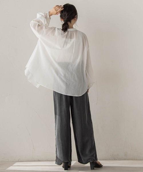 Droite lautreamont(ドロワットロートレアモン)の「Air DENIM ワイドパンツ(デニムパンツ・レディース・ブラック/ブルー/ライトグレー・S/M)」の17枚目の写真