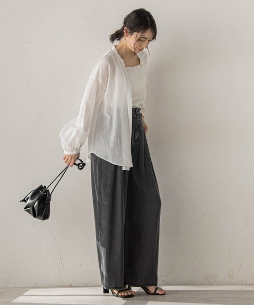 Droite lautreamont(ドロワットロートレアモン)の「Air DENIM ワイドパンツ(デニムパンツ・レディース・ブラック/ブルー/ライトグレー・S/M)」の18枚目の写真