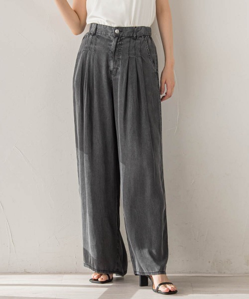 Droite lautreamont(ドロワットロートレアモン)の「Air DENIM ワイドパンツ(デニムパンツ・レディース・ブラック/ブルー/ライトグレー・S/M)」の12枚目の写真