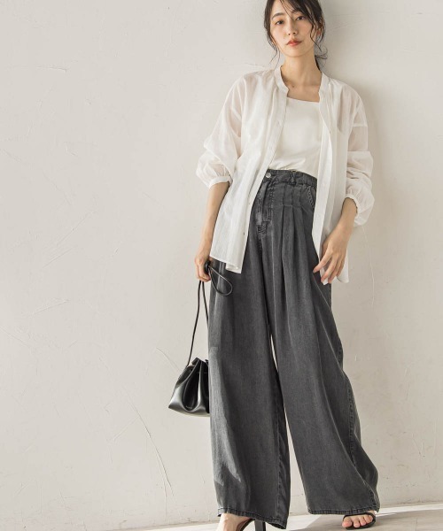 Droite lautreamont(ドロワットロートレアモン)の「Air DENIM ワイドパンツ(デニムパンツ・レディース・ブラック/ブルー/ライトグレー・S/M)」の20枚目の写真