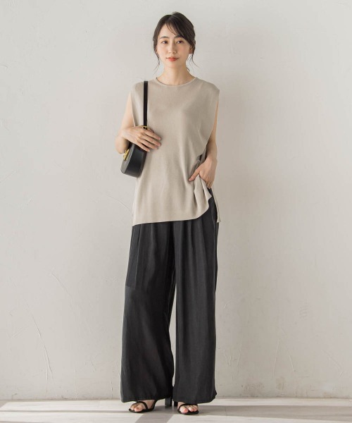 Droite lautreamont(ドロワットロートレアモン)の「Air DENIM ワイドパンツ(デニムパンツ・レディース・ブラック/ブルー/ライトグレー・S/M)」の8枚目の写真