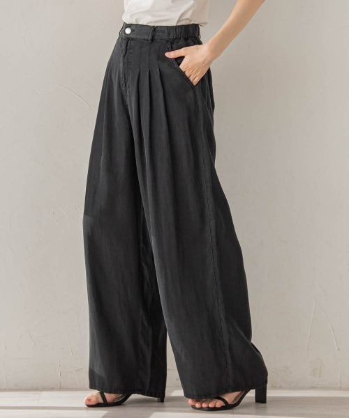 Droite lautreamont(ドロワットロートレアモン)の「Air DENIM ワイドパンツ(デニムパンツ・レディース・ブラック/ブルー/ライトグレー・S/M)」の5枚目の写真