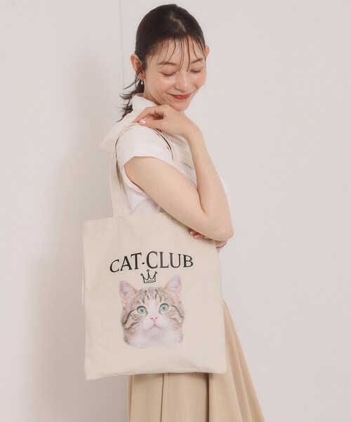 ITS'DEMO（イッツデモ）の「CAT CLUBキャンバストート（トートバッグ・レディース・ブラック系/グリーン系その他2/ワイン系6/ワイン系・00）」の2枚目の写真