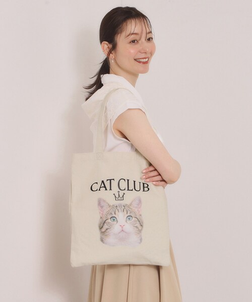 ITS'DEMO（イッツデモ）の「CAT CLUBキャンバストート（トートバッグ・レディース・ブラック系/グリーン系その他2/ワイン系6/ワイン系・00）」の6枚目の写真