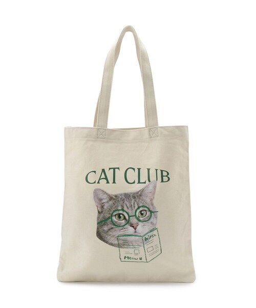 ITS'DEMO（イッツデモ）の「CAT CLUBキャンバストート（トートバッグ・レディース・ブラック系/グリーン系その他2/ワイン系6/ワイン系・00）」の15枚目の写真