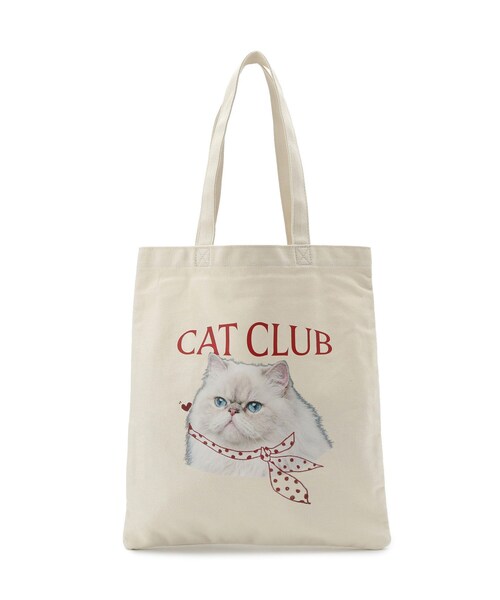 ITS'DEMO（イッツデモ）の「CAT CLUBキャンバストート（トートバッグ・レディース・ブラック系/グリーン系その他2/ワイン系6/ワイン系・00）」の16枚目の写真