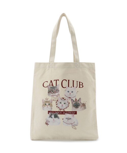 ITS'DEMO（イッツデモ）の「CAT CLUBキャンバストート（トートバッグ・レディース・ブラック系/グリーン系その他2/ワイン系6/ワイン系・00）」の17枚目の写真