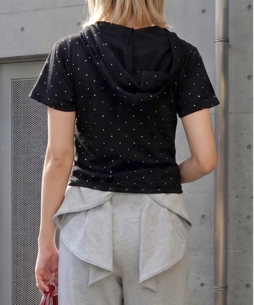 FUN（ファン）の「ストーンチビジップカットソー（Tシャツ/カットソー・レディース・ブラック/グレー/その他/ドット・FREE）」の6枚目の写真