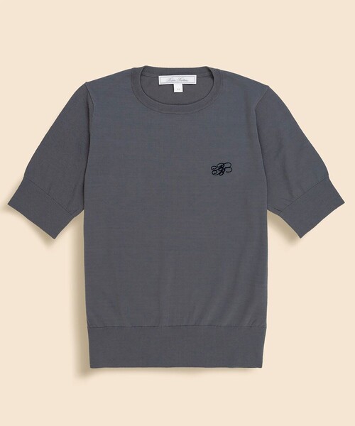 BROOKS BROTHERS(ブルックスブラザーズ)の「【Double B Collection】 キュプラ/ナイロン BBロゴ ショートスリーブセーター(ニット/セーター・レディース・グレー・SMALL/MEDIUM/LARGE/X-SMALL)」の1枚目の写真